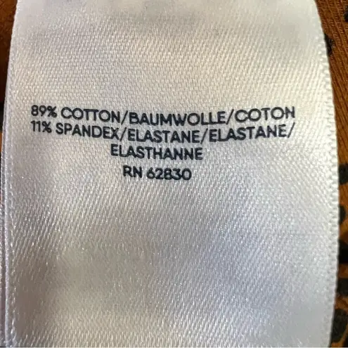 Lands End 508039 Caramel Leopard Mid Rise Knit Leggings Lounge Active Mob Sz S/T Brown