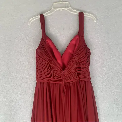 Kleinfeld Cold Shoulder Long Bridesmaid Gown Dress in Cranberry Size 12 Red