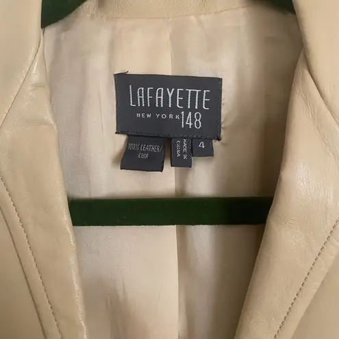 Lafayette 148  New York 100% Lamb Leather Side Buckle Jacket in Tan Sz. 4