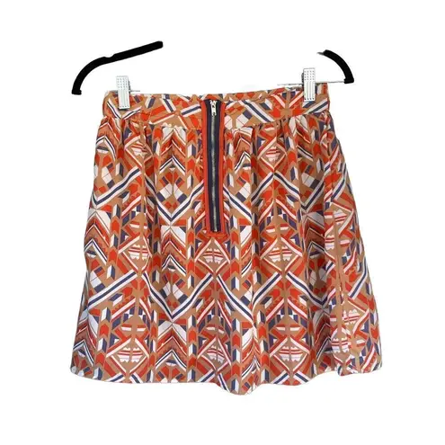 Emmelee 1459 Anthropologie  Pleated Geometric Boho Mini Skirt Size Small