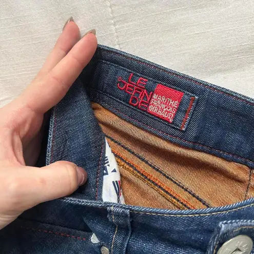 Marithe Francois Girbaud bright indigo orange weft mid rise capri denim jeans Blue Size M