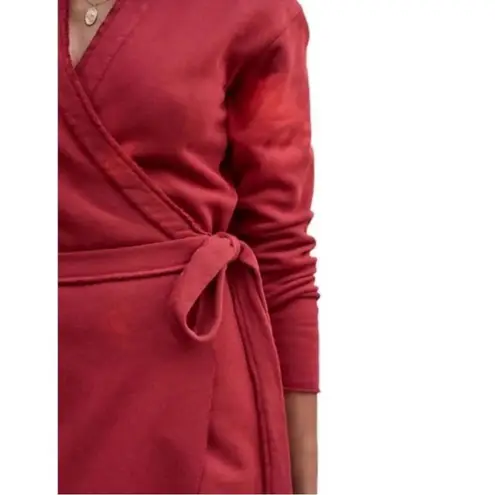 Frank & Eileen NWT Willa Triple Fleece Wrap Dress Cranberry Size Small