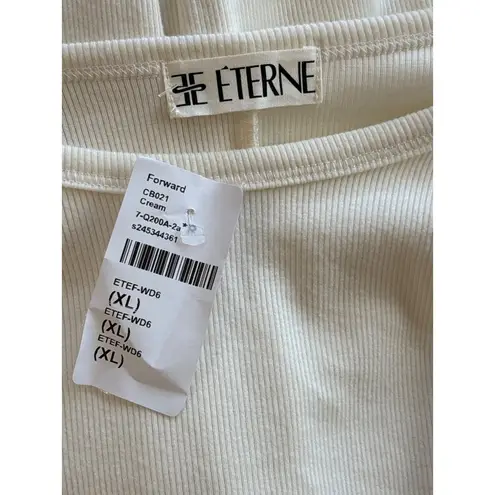 ETERNE Long Sleeve Crewneck Maxi Dress in Cream XLarge New Womens Long Column White Size XL