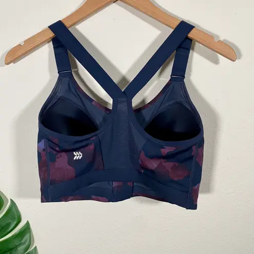 All In Motion High Support Sports Bra Zip-Front Navy Camo 36DD