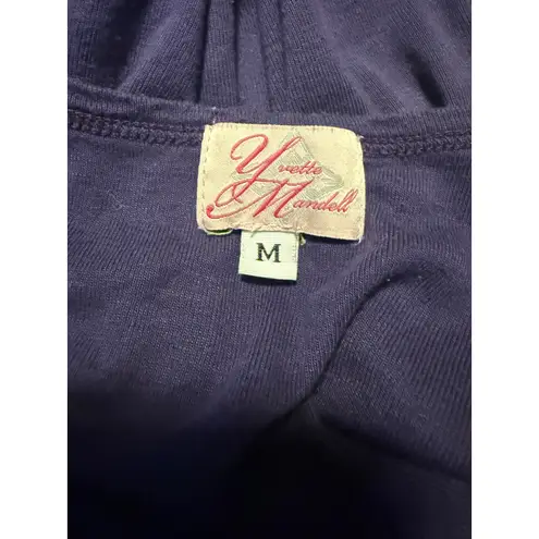 Y2K Yvette Mandell Purple Tank Top Crown Damask Graphic Women's Medium bling