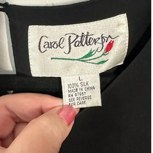 Vintage Large Butterfly Silk Blouse Y2K Whimsigoth Fairy Artsy Eclectic Hawaiian Black