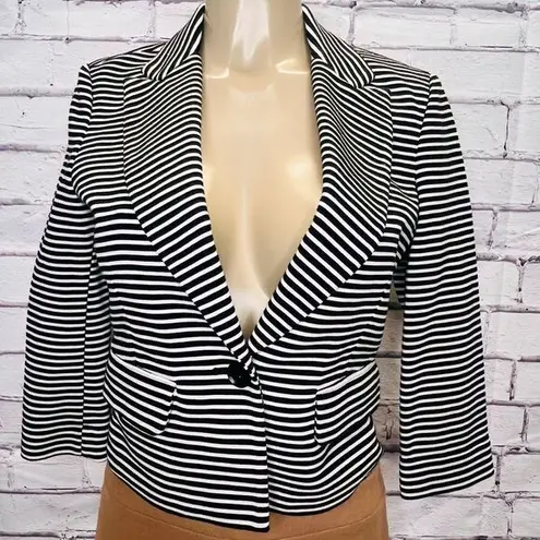 BCBGMAXAZRIA  Natalia Black & White Striped Single Breasted Blazer Size Small