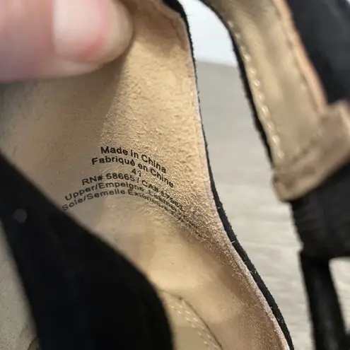 Nordstrom NWOT  Closed toe wedge suede leather women's shoes size 41 (10) Black