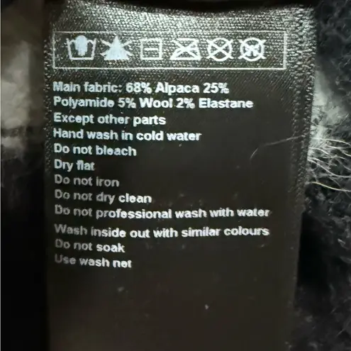 Ba&sh Striped Maria Jumper Fuzzy Knit Alpaca Wool Soft Cropped Sweater Size XS