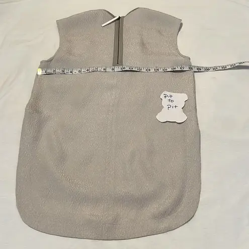 Helmut Lang NWOT Ā sleeveless back zip blouse longer in backāside slits satinātrim - Image 10