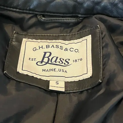 G.H. Bass &Co. G.H. Bass & Co. Women’s Black Faux Leather Moto Jacket Size Small