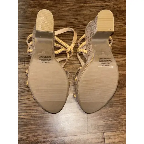 Sun + Stone Nadiya Cork Platform Dress Tan Sandals Size 10