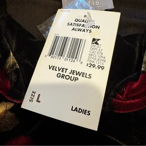 Jaclyn Smith Vintage Deadstock Velvet Floral Top Boho Cottagecore 80s 90s