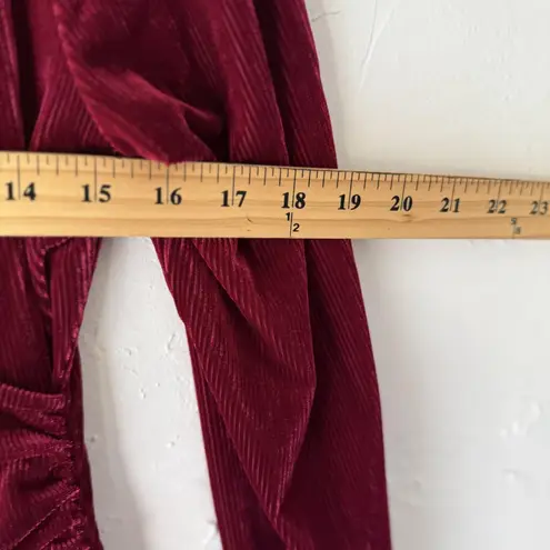 Chocolate Dress Womens Medium Red Velvet Long Sleeve Ruched Wrap Vampire Witchy Red