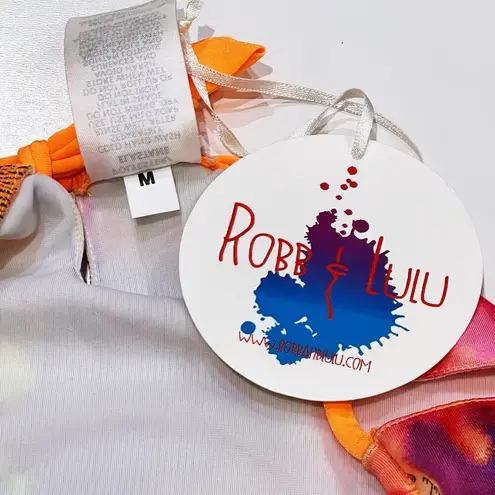 NEW Robb Lulu M High Waist Bikini Bottom Groovy Lucy High Pant Cutout Swimwear Purple Size M