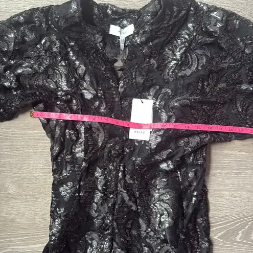 Reiss NEW Kaya Metallic Floral Dress 6