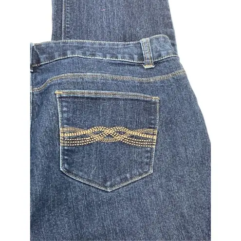 Roz & Ali Women's Five Pocket Style Denim Mid-Rise Straight Jeans Blue Size 16