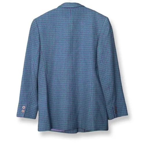 Pendleton Vintage Teal & Purple Houndstooth Wool Blazer