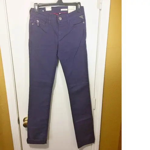 Replay women's 28 straight stretch "PAUBDUL" Paula Abdul zip chain skinny jeans Purple