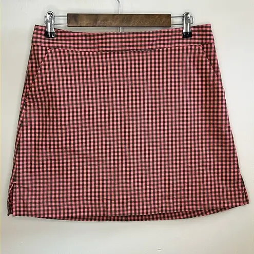 Lady Hagen  SALMON PINK AND GRAY PLAID GOLF MINI SKORT Size  8