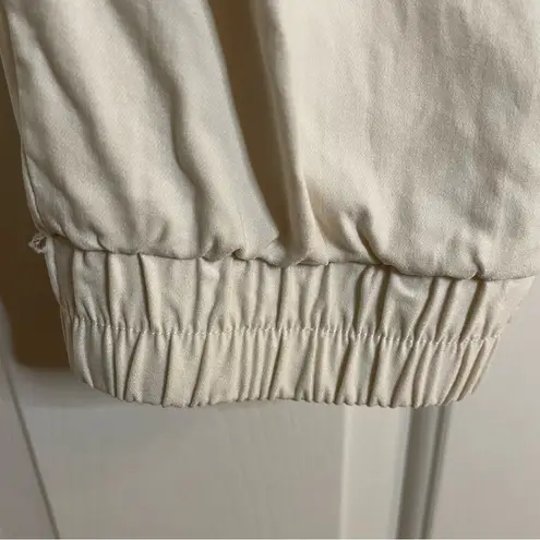 Happily Grey Women's Cream Nylon Cargo Jogger Pants Size Small