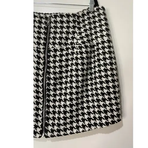 For Love & Lemons Bonnie Mini Skirt Black White Houndstooth Size 1X NWT