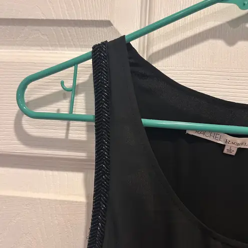 NWT Rachel Roy Black Dress L Beaded Sleeveless Tank Mini Cocktail Party Lined Size L