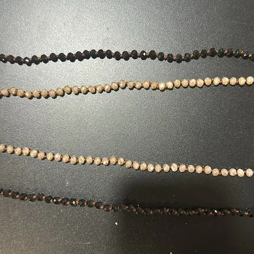 Elegant Black and Beige Beaded Necklace set