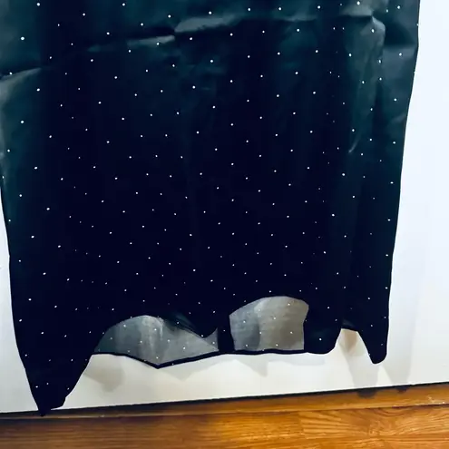 We Wore What Cowl Black Maxi Dress Polka Dot Size 4 NWT Gown