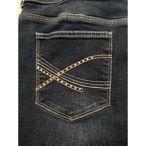 Chico's Women's  So Slimming Boot Cut Jeans US 12 Dark Blue Gold