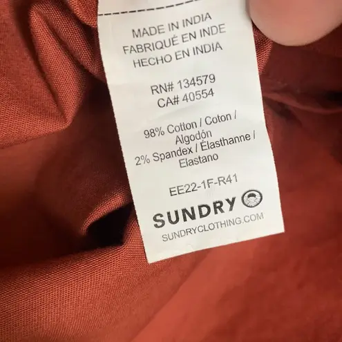 Evereve Sundry Sunday Skirt with Bungee Drawcord in Terra rust brick W-645 Sz M