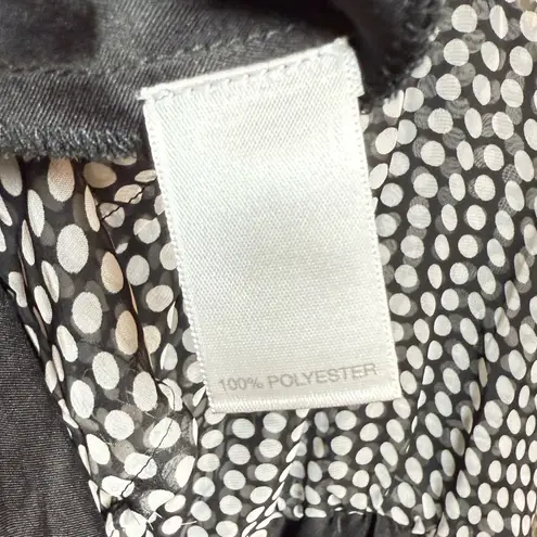 Avenue Black White Polka Dot Midi Dress 24 Sheer V