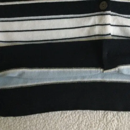 Van Heusen Vintage Striped Cardigan Sweater Black - Sz Medium
