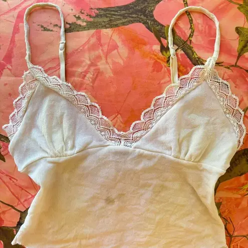 Cosabella y2k italian vintage 2000s white cream lace mesh camisole