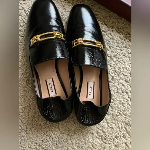 Bally Darcie Loafers Flats Black Bovine Patent Leather Size 36/5.5