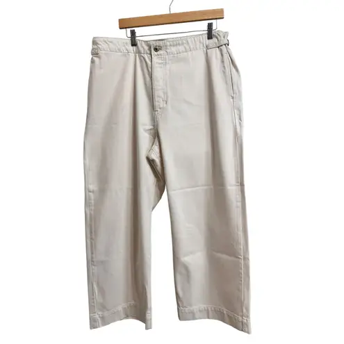 Point Sur J.crew Women's side tab trouser ecru wash pants Cotton #BY093 Tan Size 34