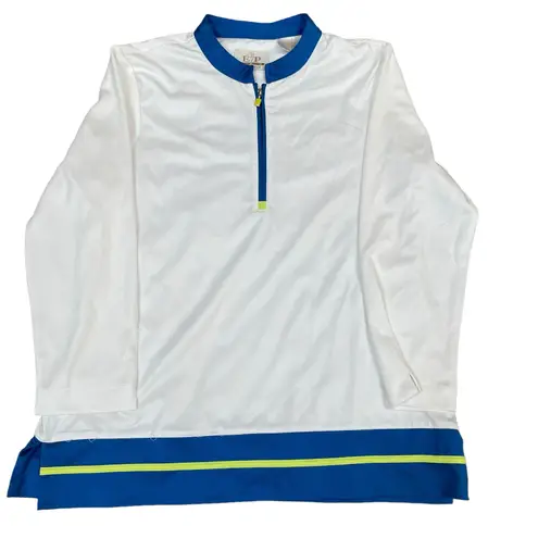 EP Pro Tour Tech Womens Size Medium Golf Pullover Shirt 1/4 Zip Long Sleeve White