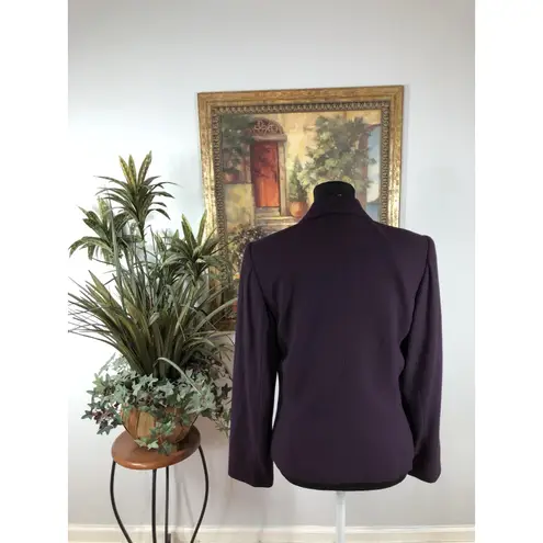 Jacqueline Ferrar Jacket Suit Purple Lined Long Sleeve 6 Lined Dark Academia