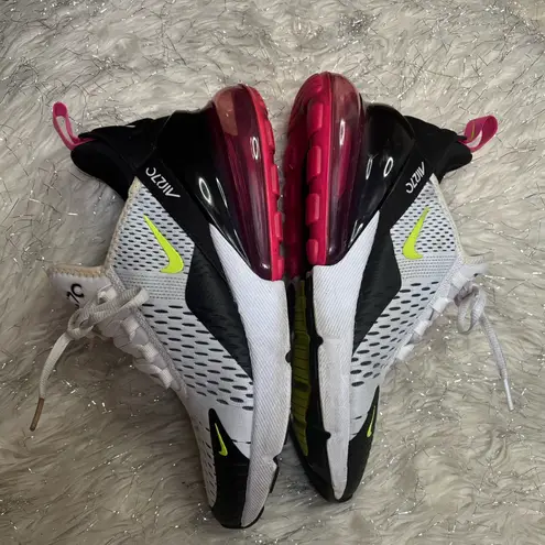 Nike  Air Max 270 White Black pink and Lime Accents size 6.5 Young/ 8 Women’s