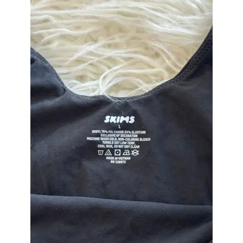 SKIMS Fits Everybody Square Neck Bodysuit Onyx Size Large