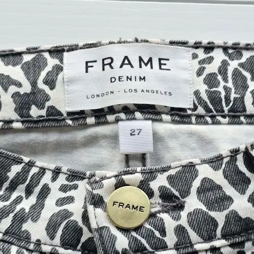 frame denim Frame Le High Skinny Jeans High Rise Animal Print, Black/White