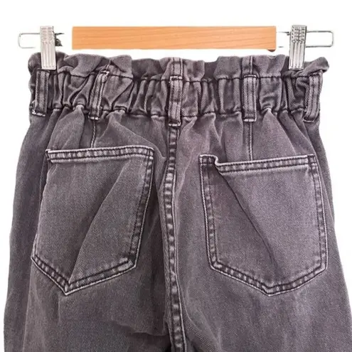 PacSun  Jeans Mom Jean Black Wash Paper Bag Waist Baggy Denim Women’s Size 27