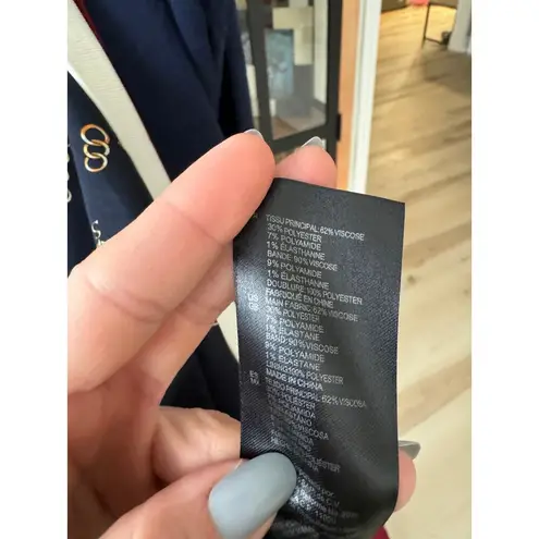 Sandro paris cardigan aNouchica striped-trim woven sweater collegiate coat navy