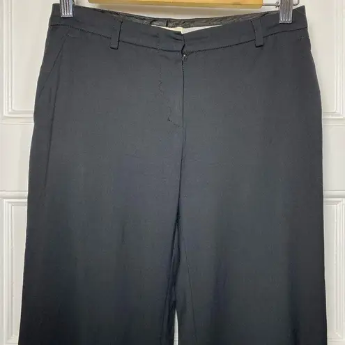 Emporio Armani Wool Blend Straight Leg Tailored Trousers Black Sz 4 Small