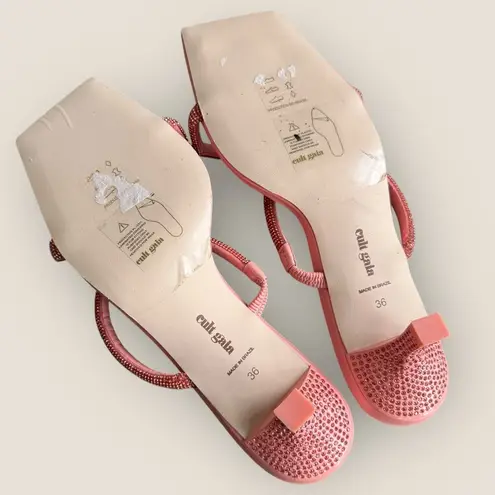 Cult Gaia | Rhinestone-Embellished 50mm Sandals | Size 36 | Pink