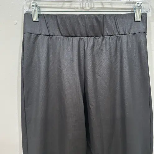 ZARA black waxed effect pants  Size Large