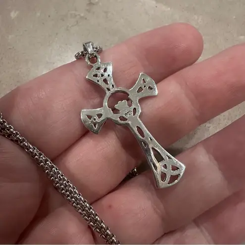 Sterling Silver Celtic Cross Necklace – 18” Chain Silver