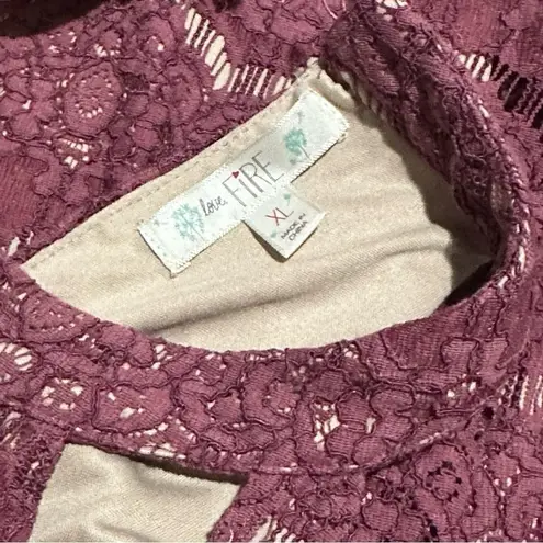 Love Fire Dusty Rose Lace Halter Cut Out Neckline A