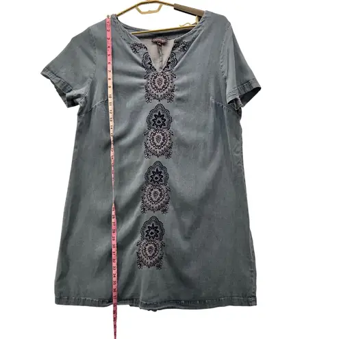 Luxology Chambray Shift Dress Blue 16W