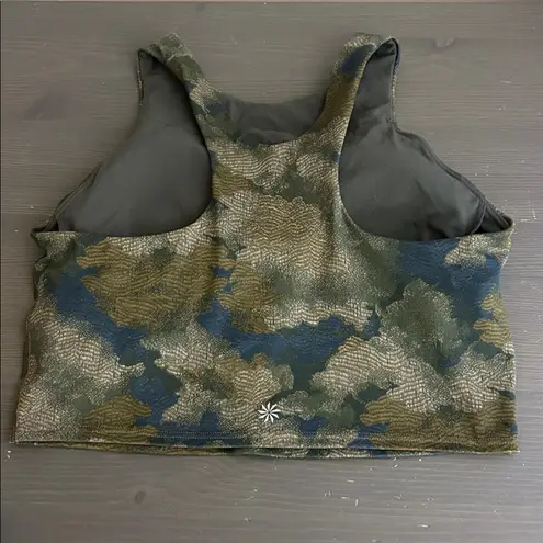 Athleta  Conscious Crop Bra in the Topiary Abstract Camo Olive print Size S